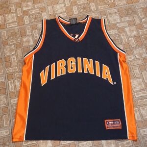 University Of Virginia Cavaliers No 21 Navy and Orange Sports Jersey XL